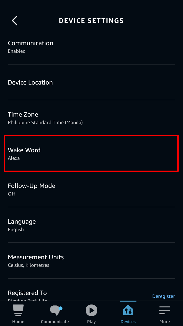 Steps to change Alexa name