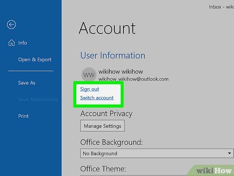 How to log out of Outlook